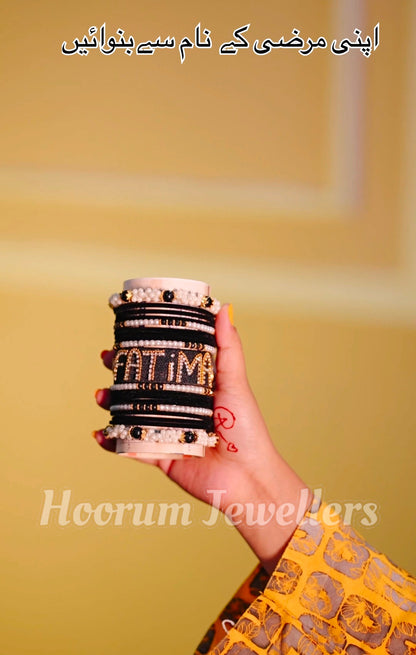 Stylish Stones Bangles/Chori Set