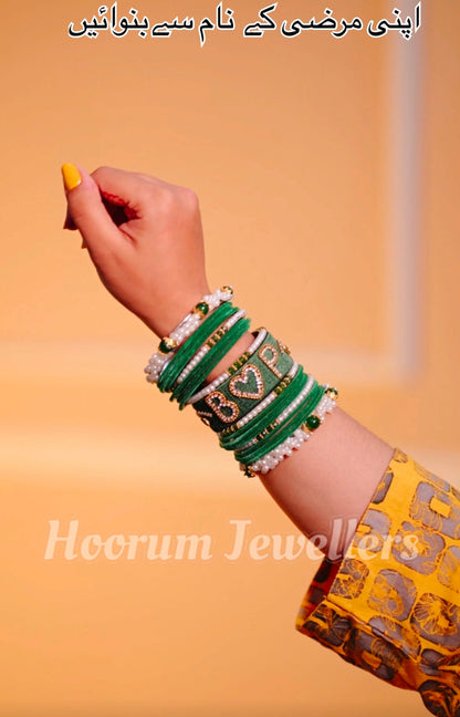 Stylish Stones Bangles/Chori Set