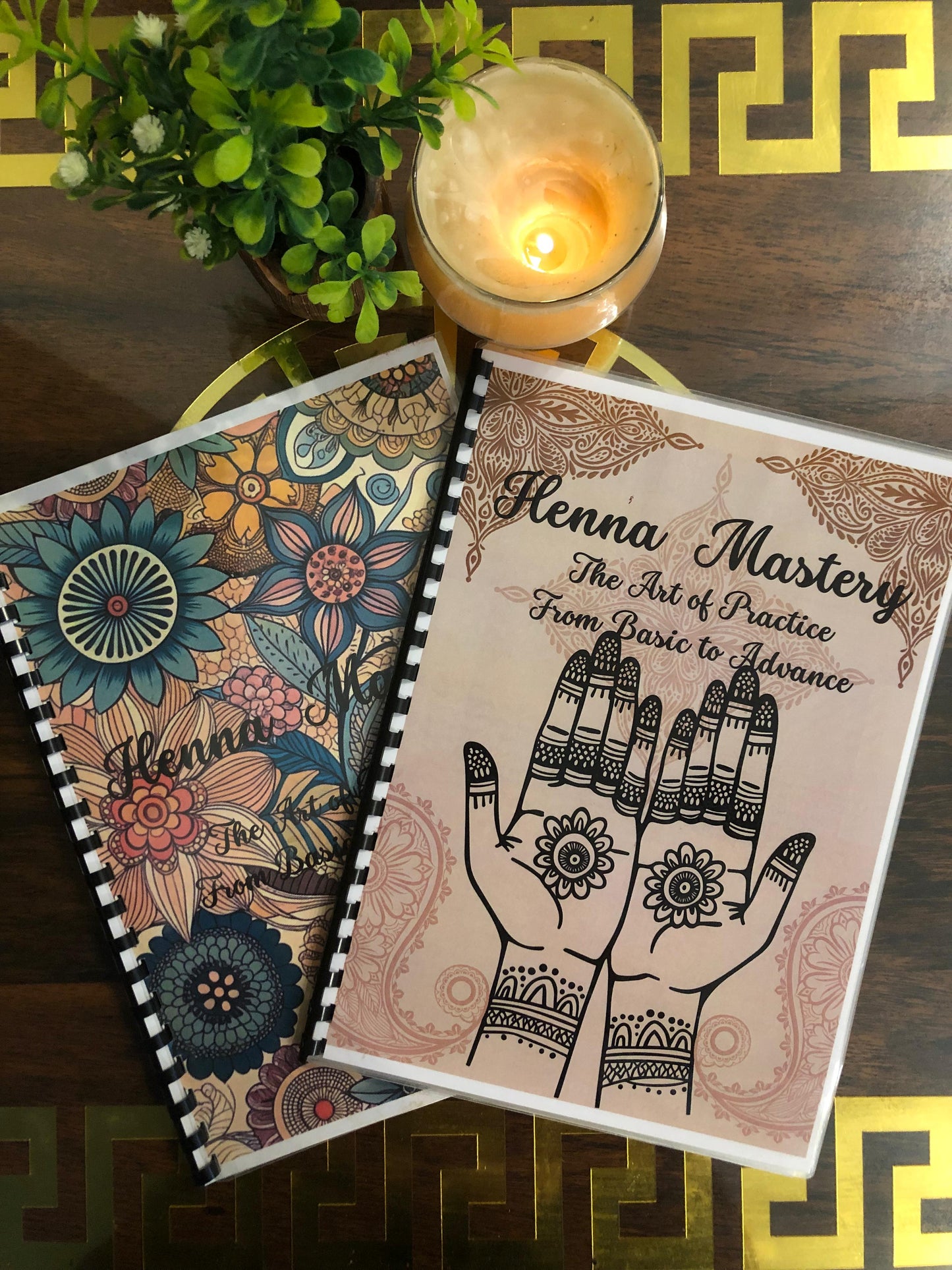 Pack of any 2 Henna Tracing Books of your choice with Reusable Acrylic sheet, a practice cone