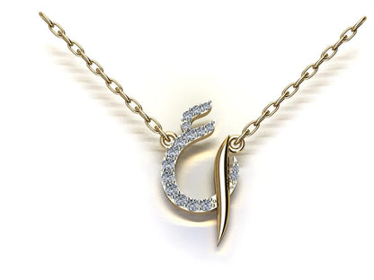 Diamond-Encrusted Letter Necklace